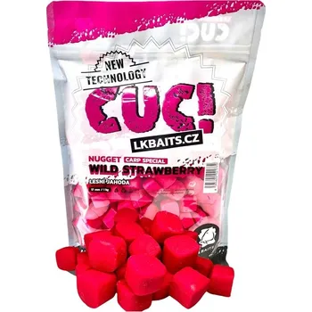 Návnadová surovina LK BAITS CUC! NUGGET CARP 17 MM 1KG - WILD STRAWBERRY