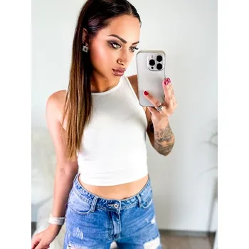 Dámský letní bílý croptop , VELIKOST XL