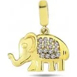 Lillian Vassago Zlatý přívěsek slon zdobený zirkony LLV98-GP122Y