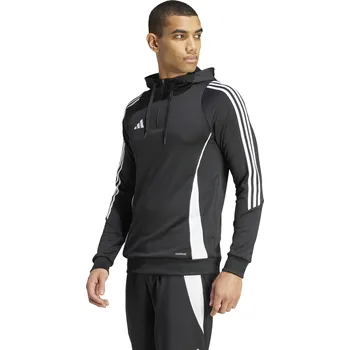 Pánská mikina Mikina s kapucí Adidas Tiro 24 Hoodie černo bílá Velikost: 128