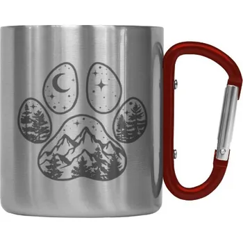 Hrnek nerez s karabinou s potiskem Se psem na cestách