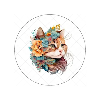 Jedlá dekorace na dort KOČIČÍ KRÁSKA, VARIANTA Jedlý papír 1823