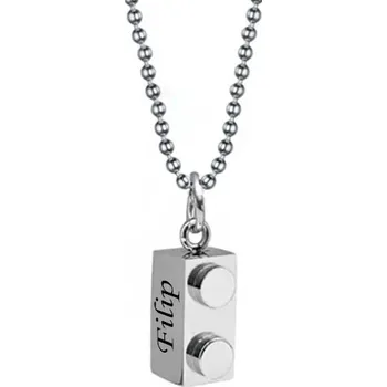 Přívěsek Přívěsek s řetízkem z chirurgické oceli Lego Block