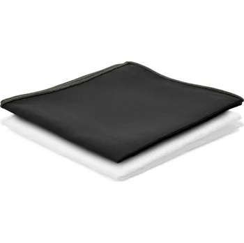 Látkový kapesník Balení 2 ks | Bílý a černý kapesníček do saka - Trendhim