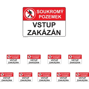 Walteco Soukromý pozemek, vstup zakázán 210x148mm, formát A5, plastová tabulka Množství: 10 ks