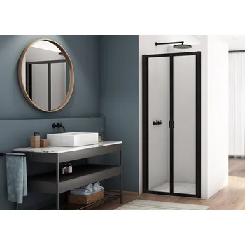 Sprchové dveře D22K - ATYP zlamovací dveře 60-80 cm, profil černý D22KSM106