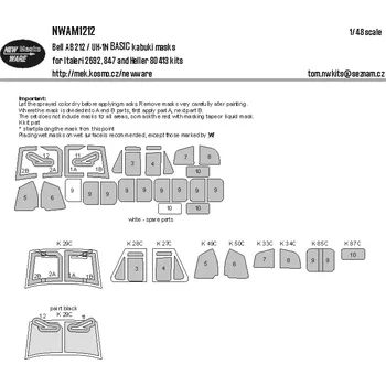 Plastikový model New Ware 1/48 Mask Bell AB-212 / UH-1N BASIC (ITAL/HELL)