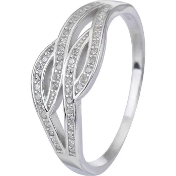 Souprava šperků Bealio BEALIO Stříbrný prsten ELEGANTNÍ VLNKY zirkon Velikost prstenu: 58 03-08290-2110