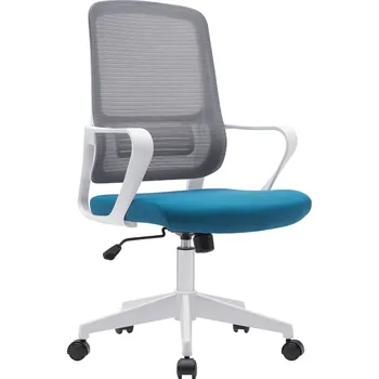 Kancelářské křeslo, šedá/petrolejová/bílá, SALOMO TYP 1