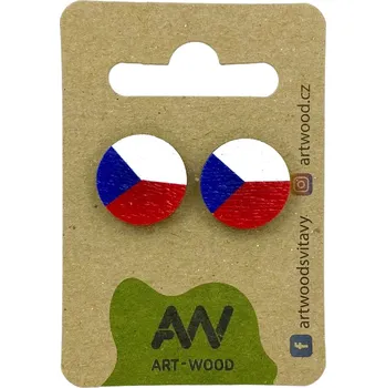 Náušnice art-wood.cz Náušnice - Vlajka Česka republika