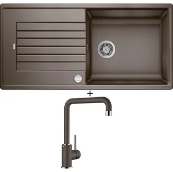 Granitový dřez Granitový dřez SET Blanco ZIA XL 6 S kávová + excentrické ovládání + Blanco MILI kávová 523111