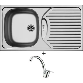Nerezový dřez Nerezový dřez SET Pyramis ET 78 SEMIFLAT nerez + Pyramis OSSIA chrom