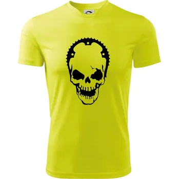 Pánské tričko Rozeta lebka - Pánské triko Fantasy sportovní (dresovina) - M ( Neonově žlutá )