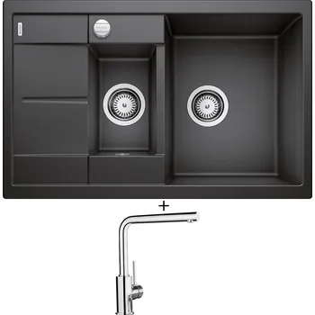 Granitový dřez Granitový dřez SET Blanco METRA 6 S Compact antracit s excentrem 513473 + Blanco MILA chrom 519414