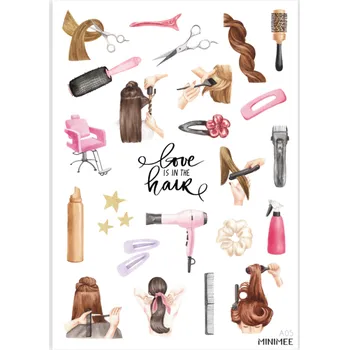 samolepka MINIMEE Papírové samolepky v aršíku A5 Vlasy
