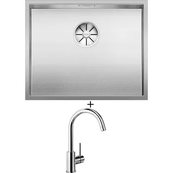 Nerezový dřez Dřez pod desku SET Blanco ZEROX 500-U nerez Durinox 521559 + Blanco MIDA chrom 517742