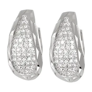 Náušnice Dámské stříbrné náušnice s čirými zirkony STNAU1804F