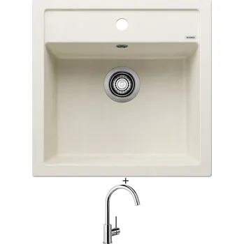 Kuchyňský dřez Granitový dřez SET Blanco DALAGO 5 bílá soft + Blanco MIDA chrom 517742