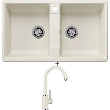 Granitový dřez Granitový dřez SET Blanco ZIA 9 bílá soft 527210 + Blanco MIDA bílá soft 526966