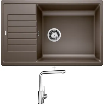 Granitový dřez Granitový dřez SET Blanco ZIA XL 6 S Compact kávová 523282 + Blanco MILA chrom 519414