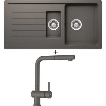 Granitový dřez Granitový dřez SET Schock TOLEDO D-150 Silverstone + Schock EPOS 540127 Silverstone