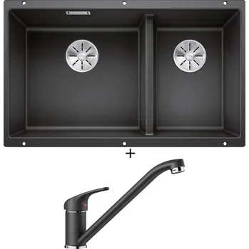 Granitový dřez Dřez pod desku SET Blanco SUBLINE 430/270-U antracit 523151 + Blanco DARAS antracit 517721