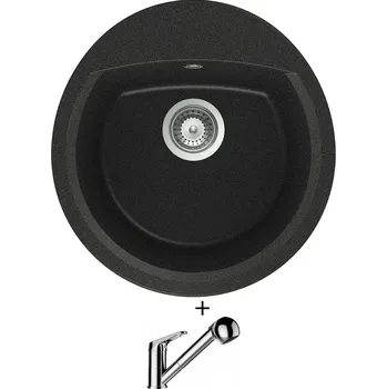 Granitový dřez Granitový dřez SET Schock MANHATTAN R-100 Onyx + Schock COSMO 525122 chrom