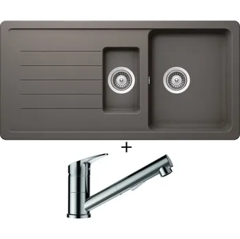 Granitový dřez Granitový dřez SET Schock TOLEDO D-150 Silverstone + Schock EVINAS 577120 nerez