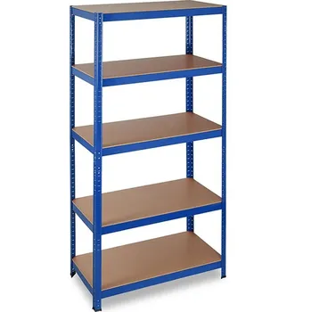 Dílenský regál FISTAR Lakovaný regál modrý 90 x 40 x 180 cm 5 polic