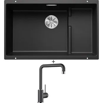 Granitový dřez Dřez pod desku SET Blanco SUBLINE 700 U Level antracit 523538 + Blanco MILI antracit 523103