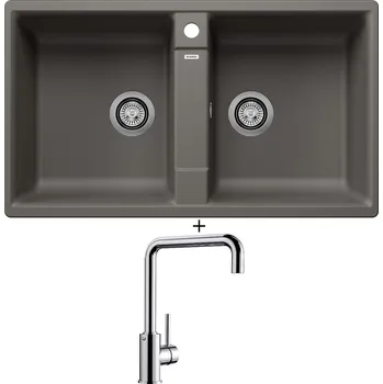 Granitový dřez Granitový dřez SET Blanco ZIA 9 šedá vulkán 527393 + Blanco MILI chrom 519413