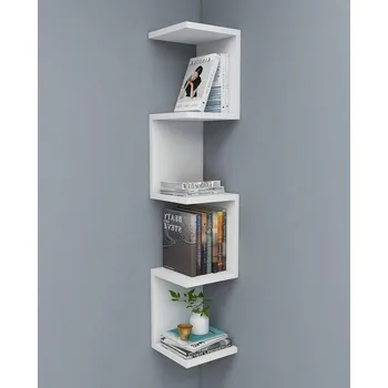 Knihovna Rohový regál ANDREW barva bílá