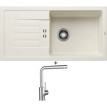 Granitový dřez Granitový dřez SET BLANCO FAVUM XL 6 S bílá soft 527084 + Blanco MILA chrom 519414