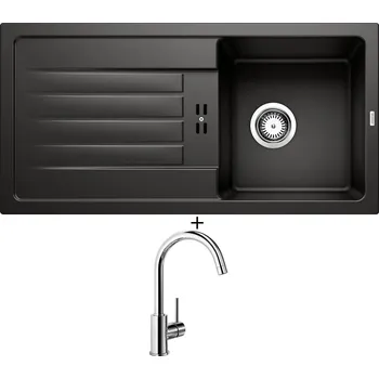 Granitový dřez Granitový dřez SET BLANCO FAVUM 45 S černá 526081 + Blanco MIDA chrom 517742