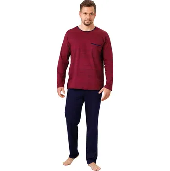 Pánské pyžamo Pánské pyžamo Gerardo 1134/01 HOTBERG Barva/Velikost: bordo (vínová) / L