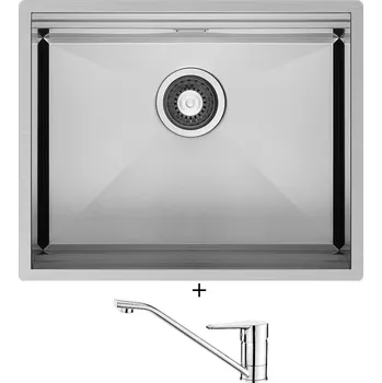 Nerezový dřez SET Pyramis ZEUS (50x40) 1B nerez + Deante CORIO BFC 060M chrom