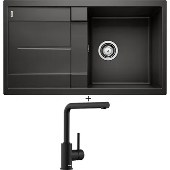Granitový dřez SET Blanco METRA 5 S černá 525919 + Blanco MILA černá matná 526657