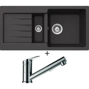 Granitový dřez Granitový dřez SET Schock TYPOS D-150S Onyx + Schock EVINAS 577120 nerez