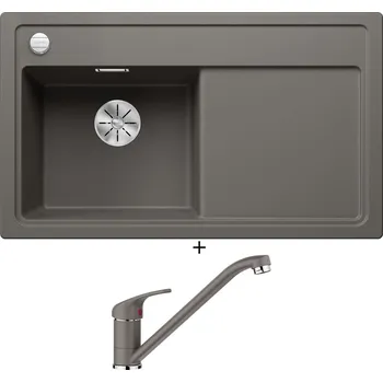 Kuchyňský dřez Granitový dřez SET Blanco ZENAR 45 S šedá vulkán 527359 + Blanco DARAS šedá vulkán 526934