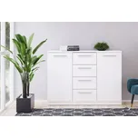 Komoda ZENOBI 2D4S š.118 cm, bílá mat