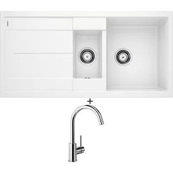 Granitový dřez Granitový dřez SET Blanco METRA 6 S bílá 513223 + Blanco MIDA chrom 517742