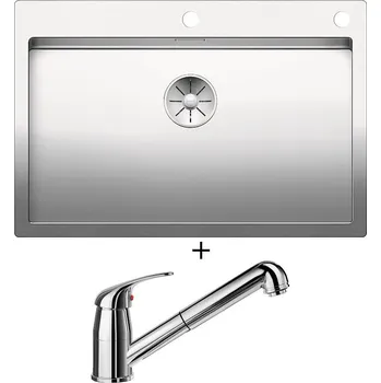 Nerezový dřez Nerezový dřez SET Blanco CLARON 700-IF/A nerez hedvábný lesk s excentrem PushControl 521634 + Blanco DARAS-S chrom 517731