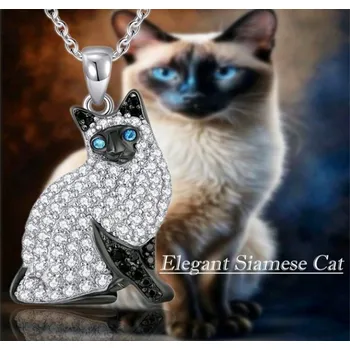 Náhrdelník Náhrdelník, siamská kočka se zirkony