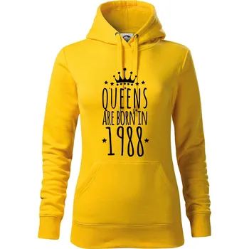 Dámská mikina Queens are born in 1988 - Mikina dámská Cape s kapucí - 2XL ( Žlutá )