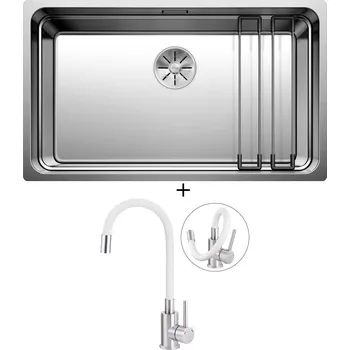 Nerezový dřez Dřez pod desku SET Blanco ETAGON 700-U nerez hedvábný lesk 524270 + Deante NEO LUNO BOC W720 nerez