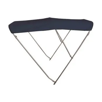 Člun Bimini stříška 3-ramenná NEREZ modrá výška 140cm 200/210