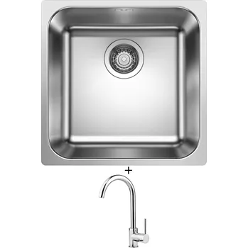 Kuchyňský dřez Nerezový dřez SET Blanco SUPRA 400-IF R12 nerez kartáčovaný 526350 + Deante ASTER 062 M chrom