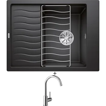 Granitový dřez Granitový dřez SET Blanco ELON 45 S antracit 524824 + odkapová mřížka + Blanco MIDA chrom 517742