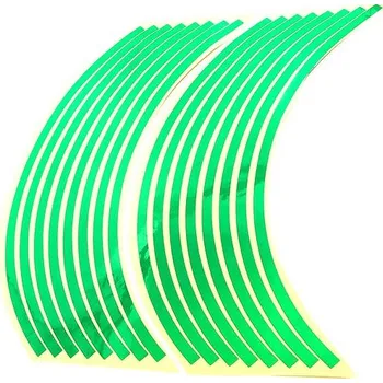 Polep vozidla SEFIS Reflexní celé proužky na kola motocyklu - Barva : Zelená