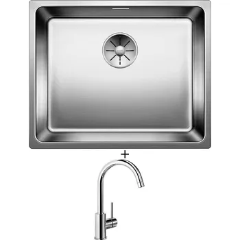 Nerezový dřez Dřez pod desku SET Blanco ANDANO 500-U nerez hedvábný lesk 522967 + Blanco MIDA chrom 517742